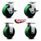 Service Caster 5 Inch Green Poly on Cast Iron Caster Set with Roller Bearings 2 Brakes 2 Rigid SCC-20S520-PUR-GB-TLB-2-R-2 - alternate 4